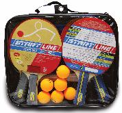 Набор START LINE: 4 Ракетки Level 200, 6 Мячей Club Select, Сетка с креплением, упаковано в сумку на молнии с ручкой